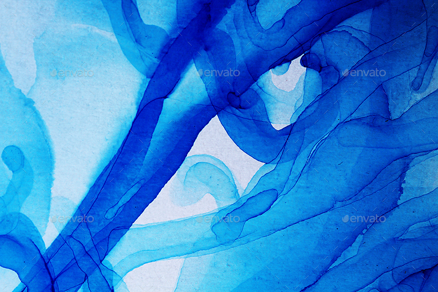 Blue Ink Painting Art Abstract backgrounds by djjeep GraphicRiver